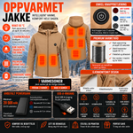 ThermoFlex Pro oppvarmet jakke – 7 varmesoner, 3 varmenivåer, knappbetjening og driftstid med powerbank