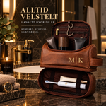 TravelCase toalettveske åpen med krok og lomme med glidelås – kompakt og stilfull