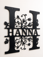 FloraLuxe monogram i metall, svart finish