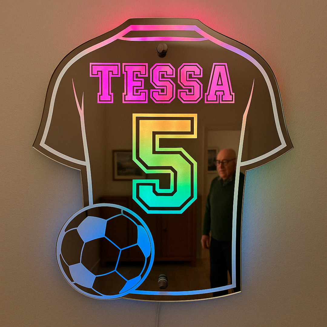 FootaGlow – Personlig LED-fotballdrakt med navn og nummer