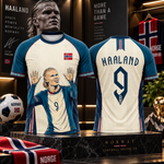 Haaland 9 fotballskjorte for barn – Norge supportertrøye
