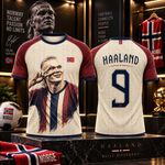 Haaland 9 fotballskjorte for barn – Norge supportertrøye