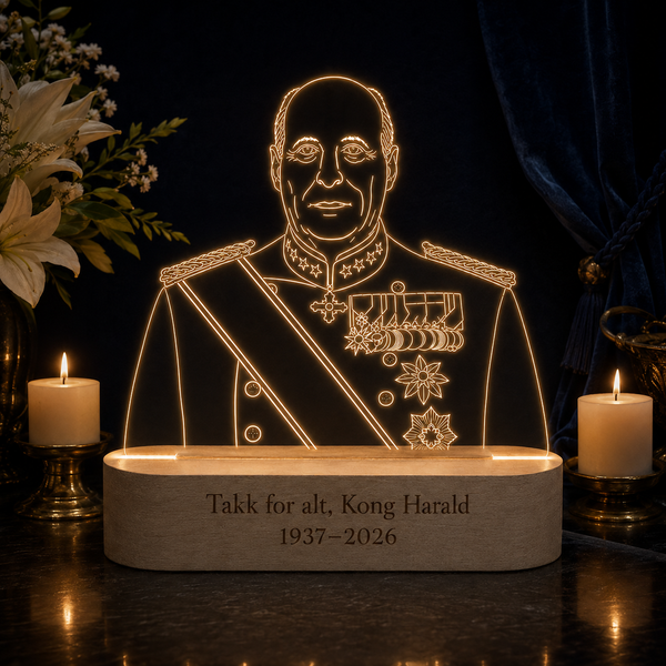 Minnelampe Kong Harald V (1937–2026) – Takk for alt