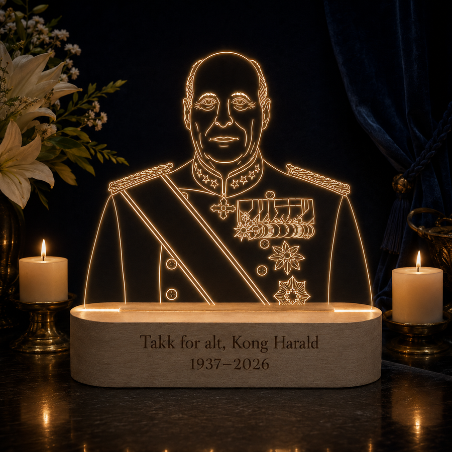 Minnelampe Kong Harald V (1937–2026) – Takk for alt