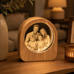 MemoraSphere bue med lasergravert familiebilde
