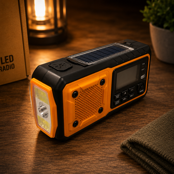 Nødradio DAB+ med solcelle og powerbank