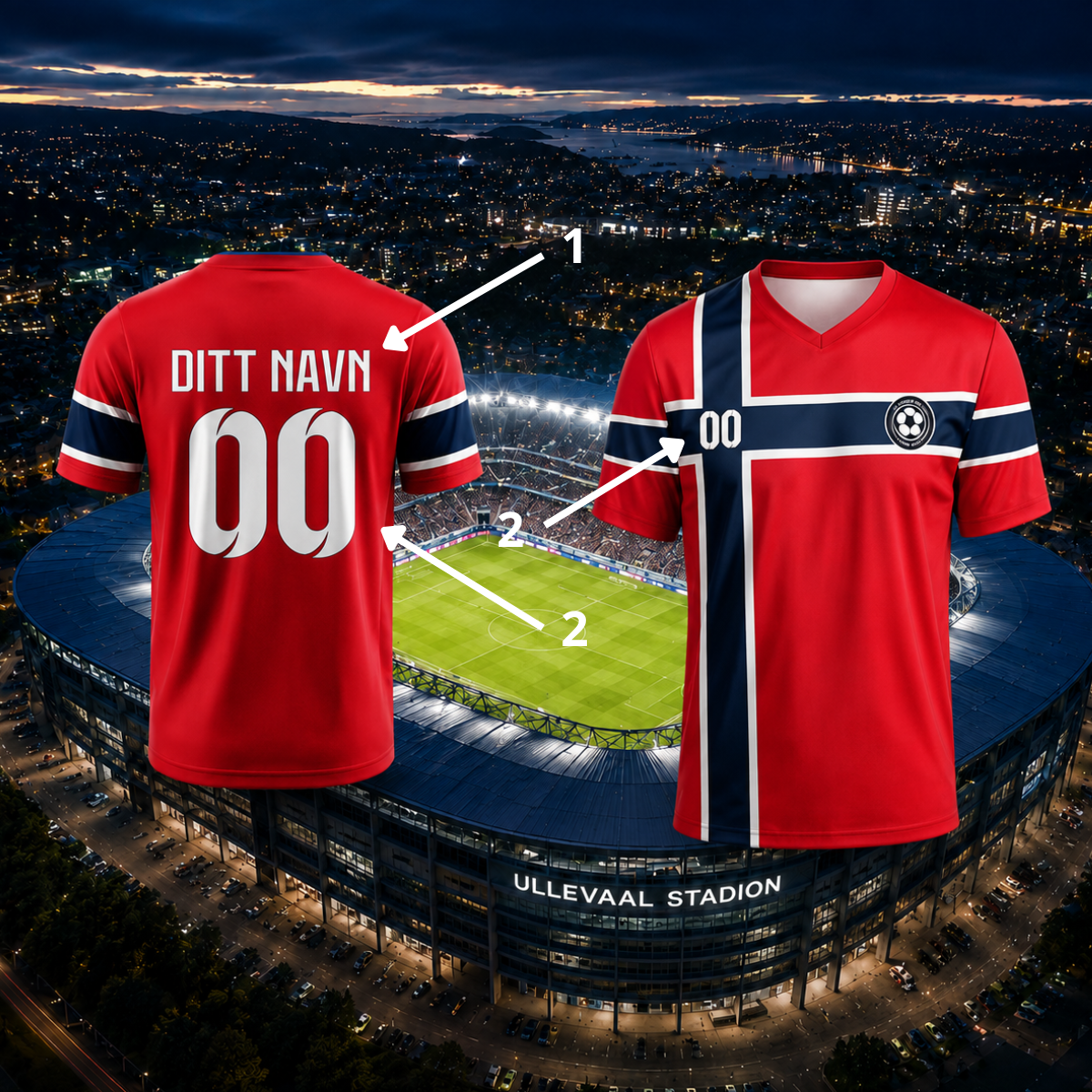Norge Landslagsdrakt VM 2026 – Personlig Fan Edition med Navn og Nummer