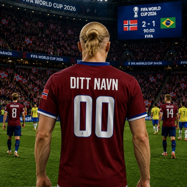 Personlig Norge Fotballdrakt VM 2026 - Fan Edition med Navn og Nummer