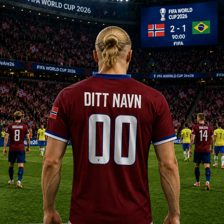 Personlig Norge Fotballdrakt VM 2026 - Fan Edition med Navn og Nummer