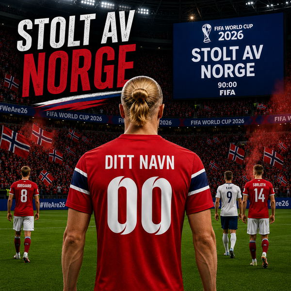 Norge Landslagsdrakt VM 2026 – Personlig Fan Edition med Navn og Nummer