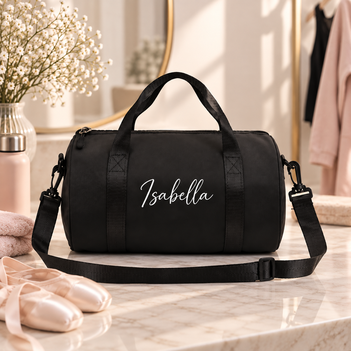DanceBag dansebag med navn – svart