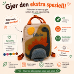 Dinosaur-ryggsekk med brodert navn