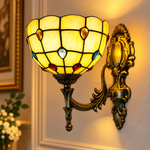 Tiffany vegglampe antikkgull – mønster Rav