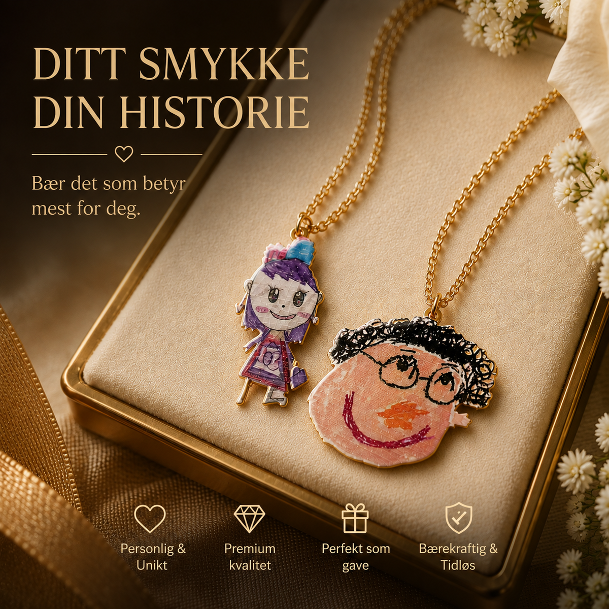 Min Tegning – personlig smykke med barnets tegning