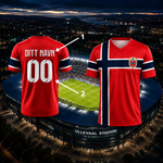 Norge-fandrakt for og bak – slik plasseres navn og nummer
