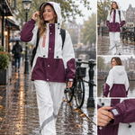 RainShield regndress lilla/hvit med hette i byen