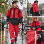 RainShield regndress rød/svart i regnet