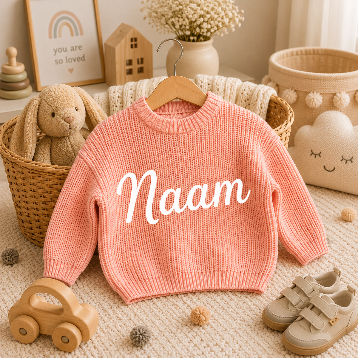Rosa babygenser med navn