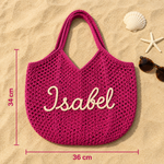 Strandveske med mål 36 × 34 cm
