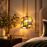 Tiffany taklampe 15 cm, mønster Mosaikk