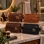 TravelCase toalettveske i kunstskinn med navn i gull