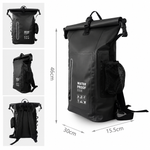 Drybag-ryggsekk med justerbare skulderstropper og sidelomme i mesh